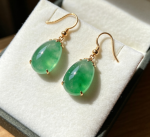 Elegant Natural Green Jadeite Earrings Fashion Daily Accessories